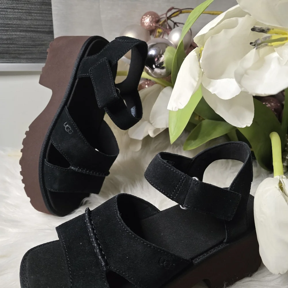 Ugg Heights Ankle Strap black Women's Shoes New